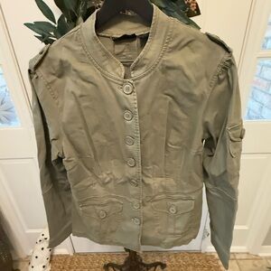 Vintage Y2K Army Green Military Style Utility Jacket Lightweight XL